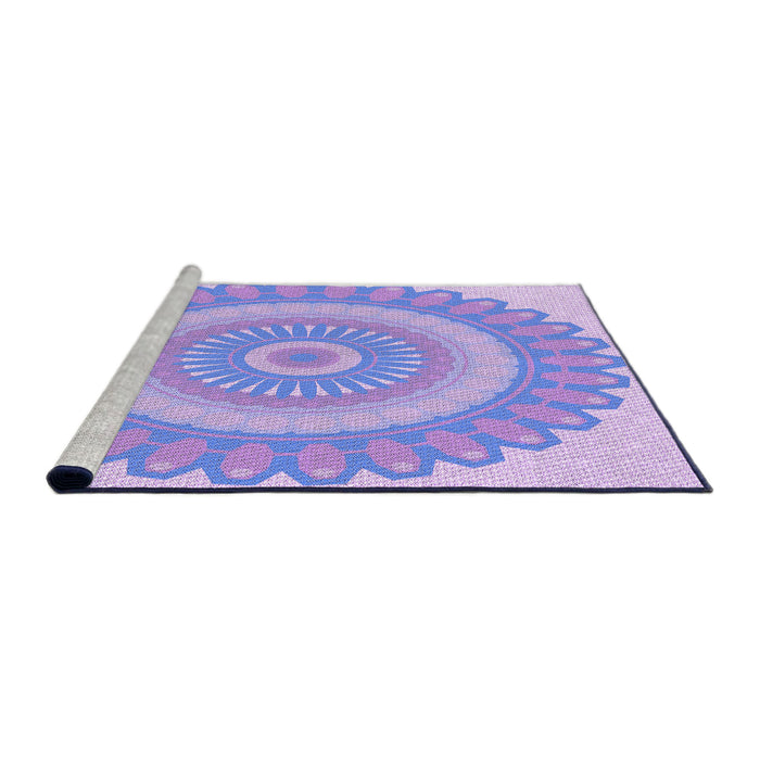 Sideview of Machine Washable Transitional Purple Mimosa Purple Rug, wshpat1891pur
