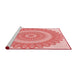 Sideview of Machine Washable Transitional Pastel Pink Rug, wshpat1891rd