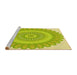 Sideview of Machine Washable Transitional Pistachio Green Rug, wshpat1891yw