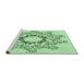 Sideview of Machine Washable Transitional Mint Green Rug, wshpat1892grn