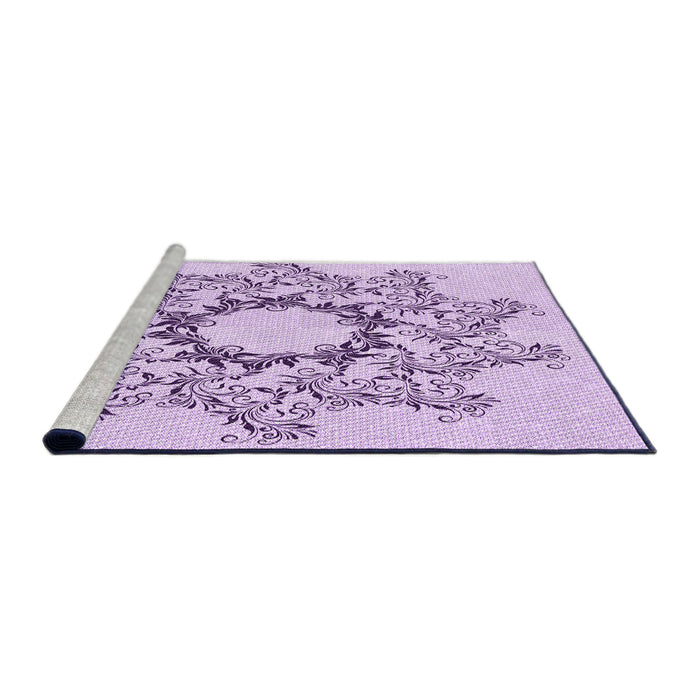 Sideview of Machine Washable Transitional Lilac Purple Rug, wshpat1892pur