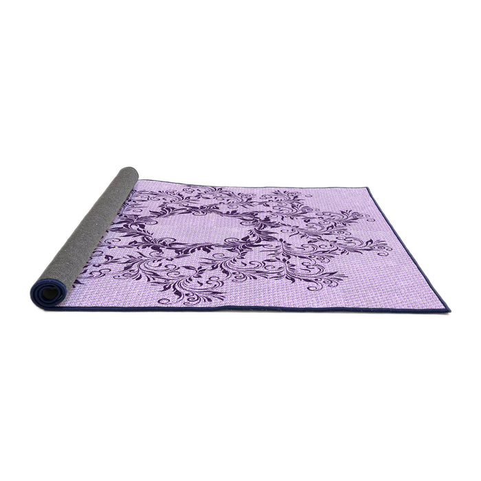 Thickness of Patterned Lilac Purple Rug, pat1892pur
