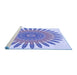 Sideview of Machine Washable Transitional Periwinkle Purple Rug, wshpat1893blu