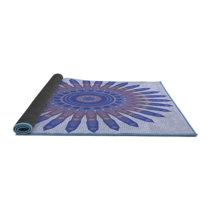 Thickness of Patterned Periwinkle Purple Rug, pat1893blu