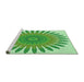 Sideview of Machine Washable Transitional Jade Green Rug, wshpat1893grn