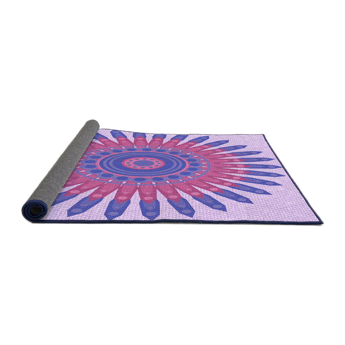 Thickness of Patterned Mauve Purple Rug, pat1893pur