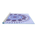 Sideview of Machine Washable Transitional Blue Rug, wshpat1894blu