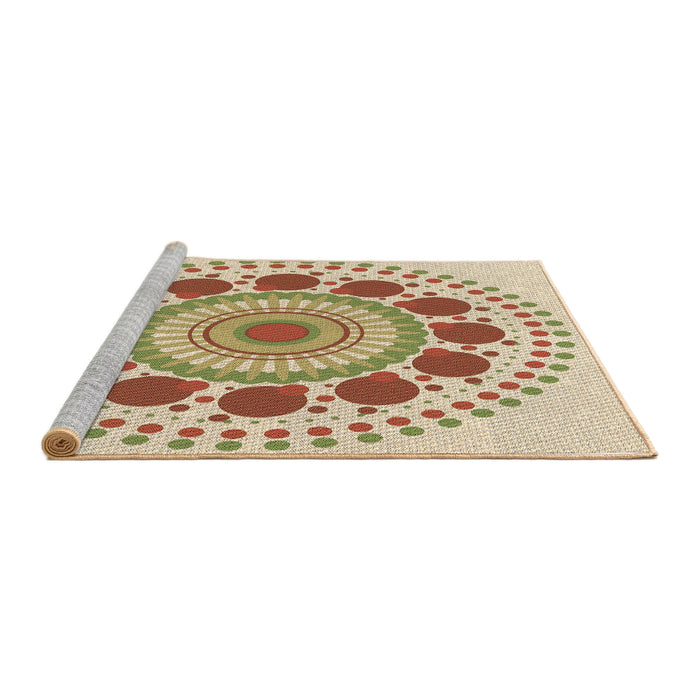 Sideview of Machine Washable Transitional Golden Blonde Gold Rug, wshpat1894brn