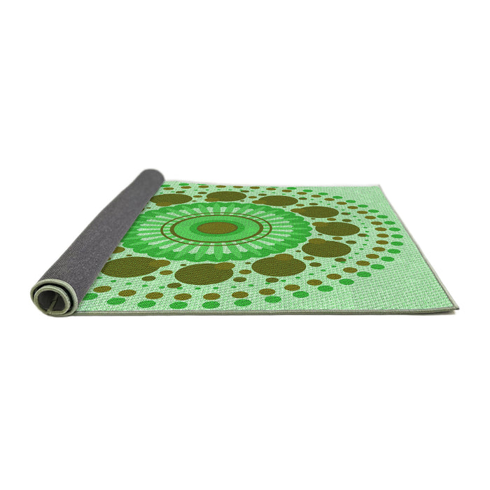 Thickness of Patterned Green Rug, pat1894grn