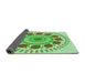 Thickness of Patterned Green Rug, pat1894grn