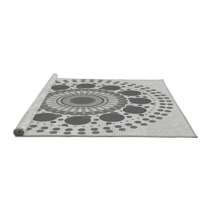 Sideview of Machine Washable Transitional Gray Rug, wshpat1894gry