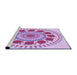 Sideview of Machine Washable Transitional Blossom Pink Rug, wshpat1894pur