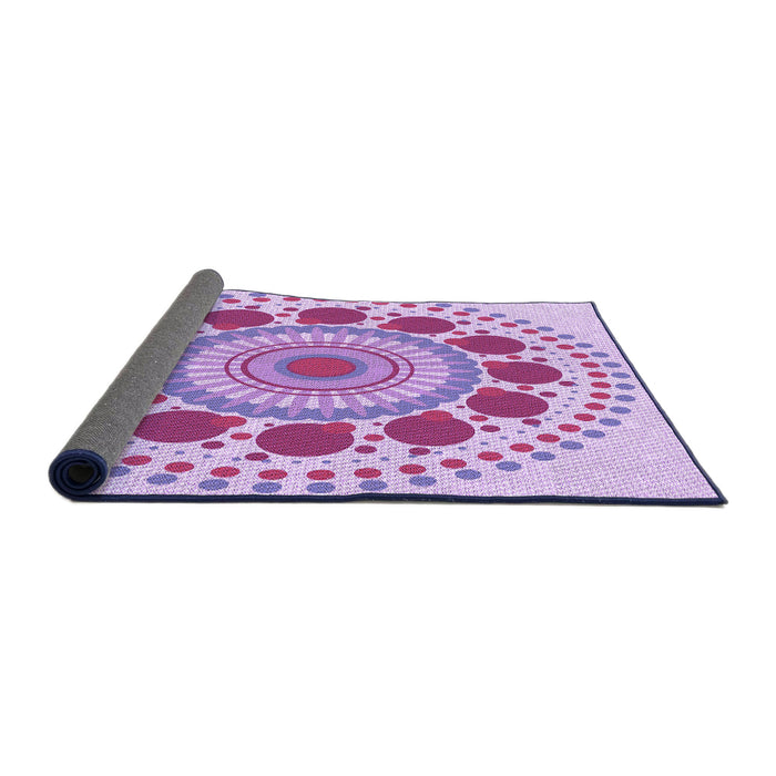 Thickness of Patterned Blossom Pink Rug, pat1894pur