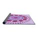 Thickness of Patterned Blossom Pink Rug, pat1894pur