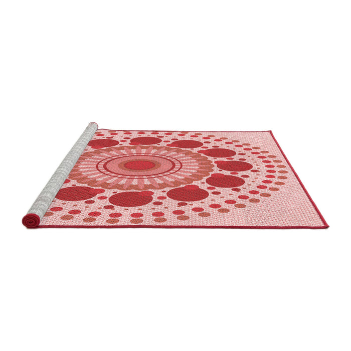 Sideview of Machine Washable Transitional Pink Rug, wshpat1894rd