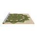 Sideview of Machine Washable Transitional Olive Green Rug, wshpat1895brn