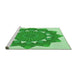 Sideview of Machine Washable Transitional Jade Green Rug, wshpat1895grn