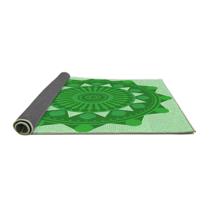 Thickness of Patterned Jade Green Rug, pat1895grn