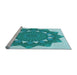 Sideview of Machine Washable Transitional Light Sea Green Rug, wshpat1895lblu