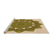 Sideview of Machine Washable Transitional Dark Yellow Green Rug, wshpat1895org