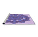 Sideview of Machine Washable Transitional Slate Blue Rug, wshpat1895pur