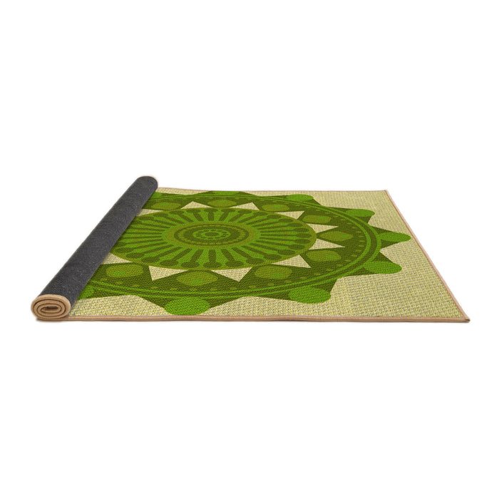 Thickness of Patterned Green Rug, pat1895yw