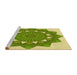 Sideview of Machine Washable Transitional Green Rug, wshpat1895yw