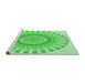 Sideview of Machine Washable Transitional Green Rug, wshpat1896grn