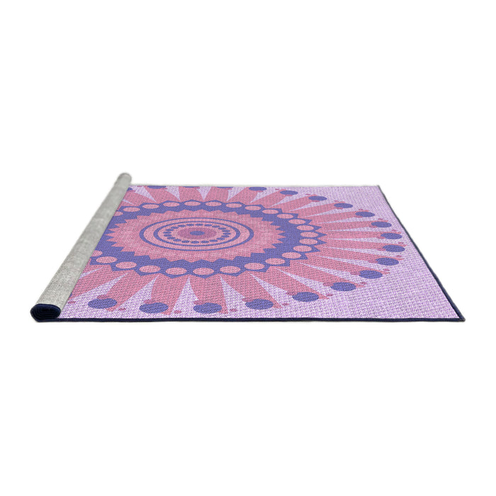 Sideview of Machine Washable Transitional Orchid Purple Rug, wshpat1896pur