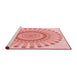 Sideview of Machine Washable Transitional Deep Rose Pink Rug, wshpat1896rd