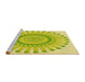 Sideview of Machine Washable Transitional Green Rug, wshpat1896yw