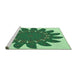 Sideview of Machine Washable Transitional Green Rug, wshpat1897grn