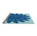 Sideview of Machine Washable Transitional Blue Rug, wshpat1897lblu