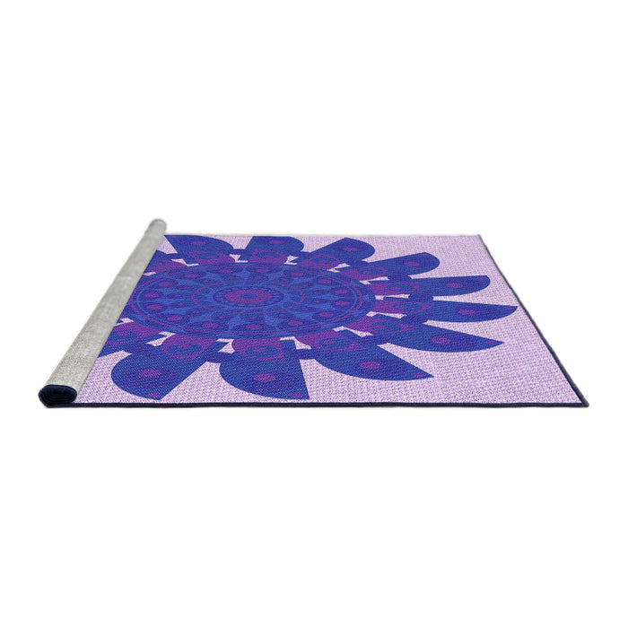 Sideview of Machine Washable Transitional Mauve Purple Rug, wshpat1897pur