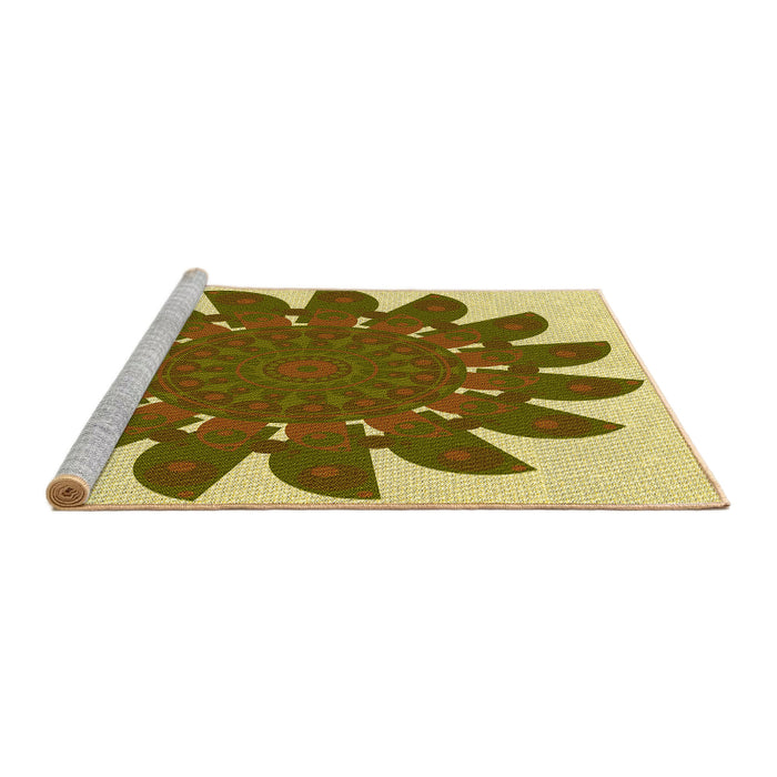 Sideview of Machine Washable Transitional Dark Bronze Brown Rug, wshpat1897yw