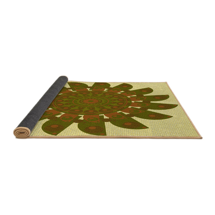 Thickness of Patterned Dark Bronze Brown Rug, pat1897yw
