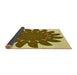 Thickness of Patterned Dark Bronze Brown Rug, pat1897yw