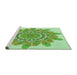 Sideview of Machine Washable Transitional Green Rug, wshpat1898grn