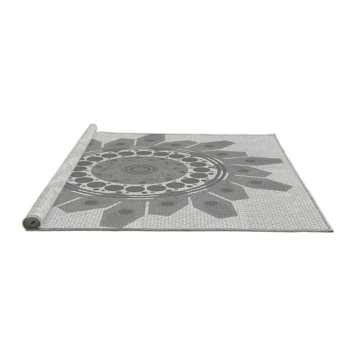 Sideview of Machine Washable Transitional Gray Rug, wshpat1898gry