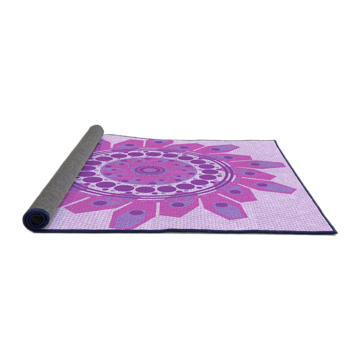 Thickness of Patterned Blossom Pink Rug, pat1898pur