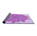 Thickness of Patterned Blossom Pink Rug, pat1898pur