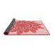 Thickness of Patterned Deep Rose Pink Rug, pat1898rd