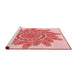 Sideview of Machine Washable Transitional Deep Rose Pink Rug, wshpat1898rd