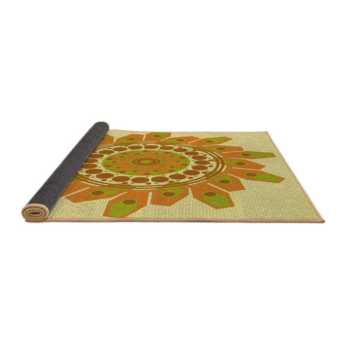 Thickness of Patterned Orange Rug, pat1898yw