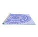 Sideview of Machine Washable Transitional Light Slate Blue Rug, wshpat1899blu