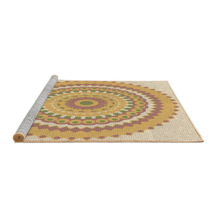 Sideview of Machine Washable Transitional Bronze Brown Rug, wshpat1899brn