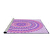 Sideview of Machine Washable Transitional Blossom Pink Rug, wshpat1899pur