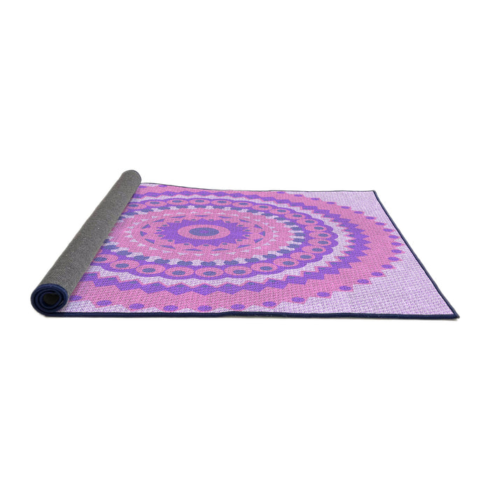 Thickness of Patterned Blossom Pink Rug, pat1899pur