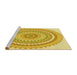 Sideview of Machine Washable Transitional Bold Yellow Rug, wshpat1899yw