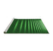 Sideview of Machine Washable Transitional Deep Emerald Green Rug, wshpat19grn